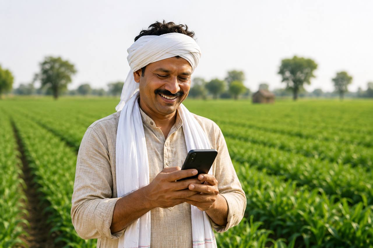 Farmer using KrushiOne
